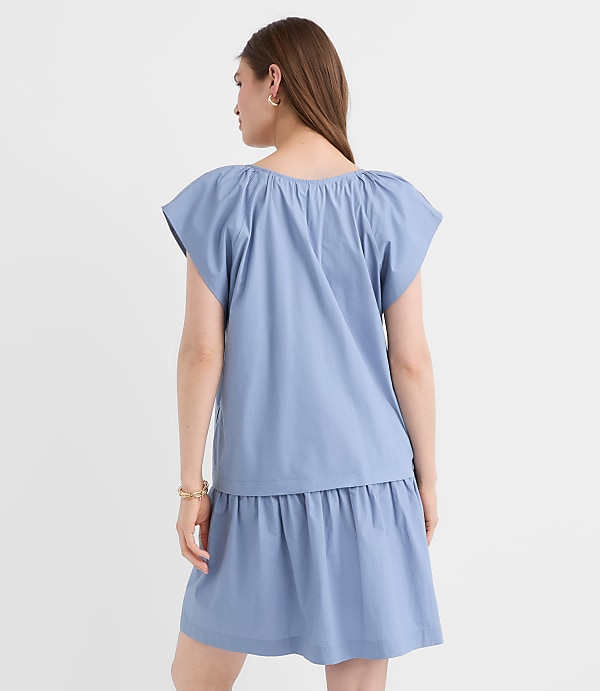 Petite Poplin Flutter Mini Pocket Dress