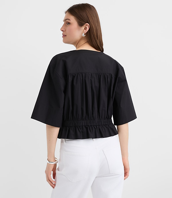 Poplin Safari Peplum Top