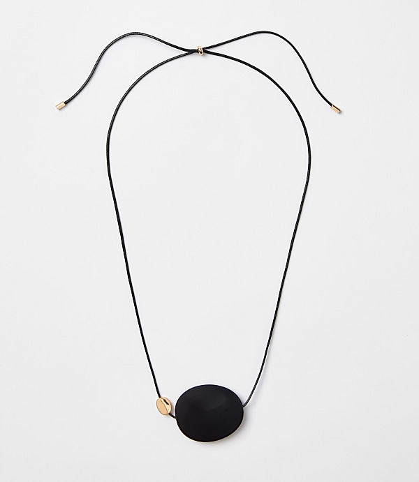 Oval Cord Pendant Necklace