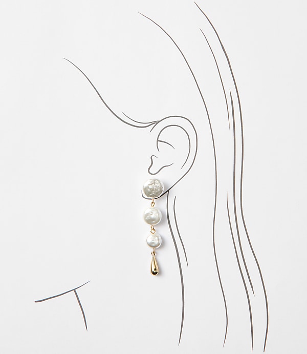 Pearlized Linear Drop Earrings