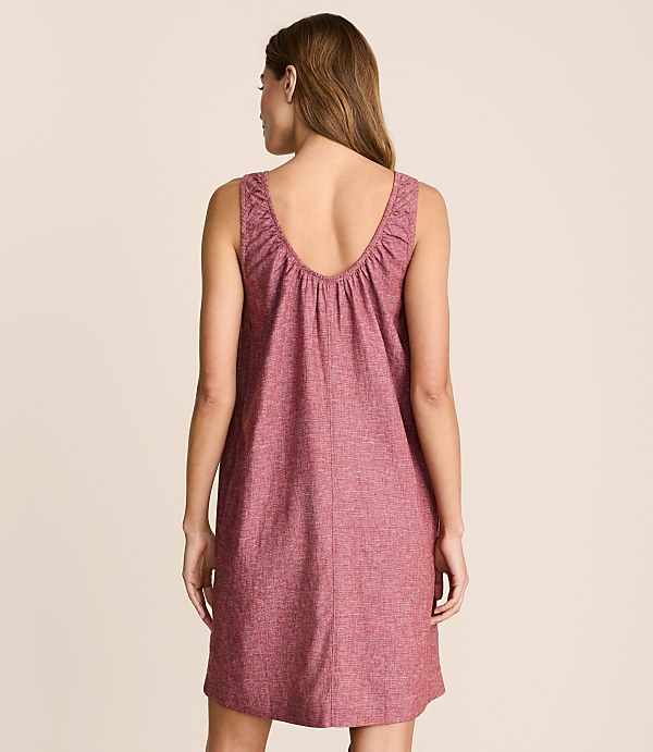 Lou & Grey Linen Cotton Scoop Neck Mini Pocket Dress