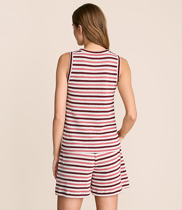 Lou & Grey Striped Crochet Tank Top