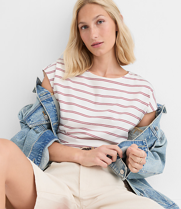 Striped Modern Wedge Tee