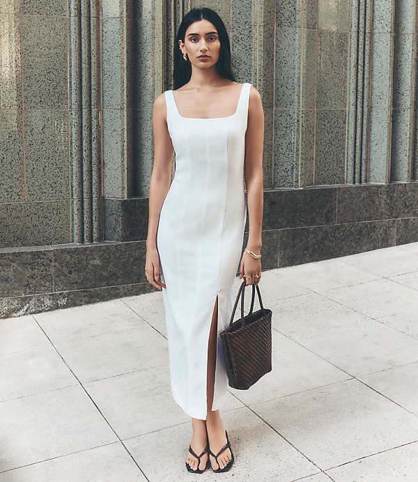 LOFT Versa Luxe Lyocell Linen Midi Dress