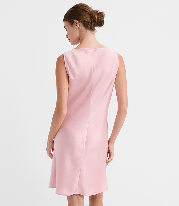 Petite Satin Cowl Neck Bias Mini Dress