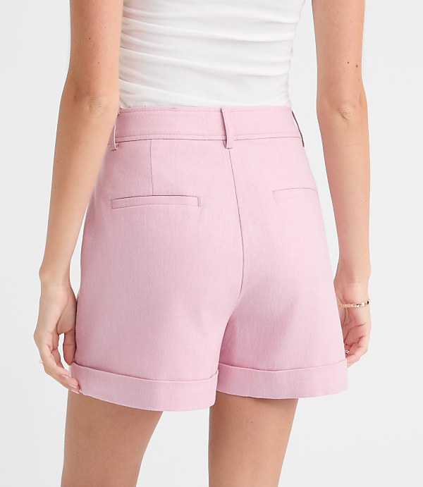 Cuffed Shorts in Cotton Linen