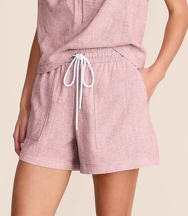 Lou & Grey Crosshatch Linen Cotton Shorts
