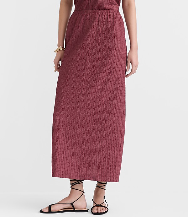 Petite Textured Column Midi Skirt