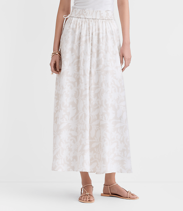 Petite Hibiscus Side Tie Maxi Skirt