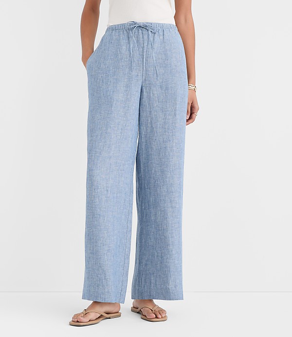 Petite Sawyer Pull On Pants in Linen