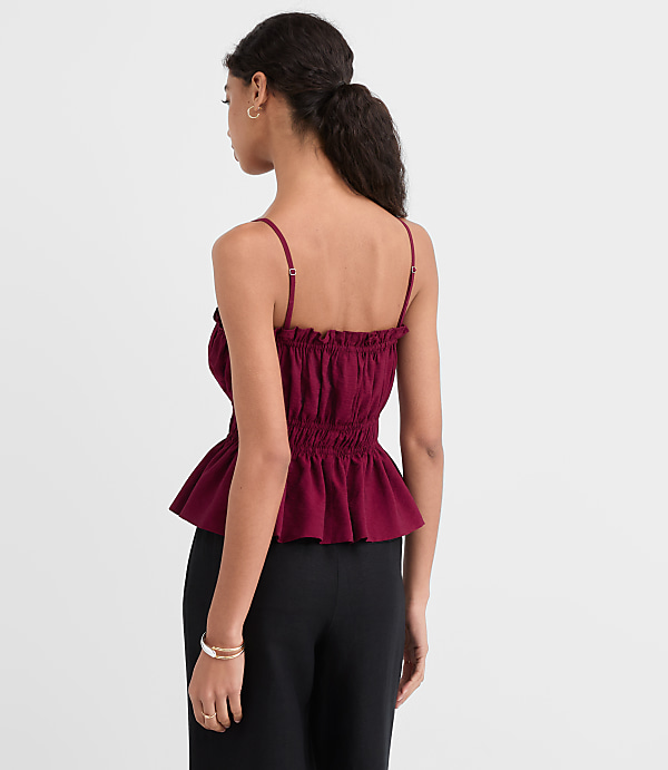 Ruffle Smocked Waist Cami