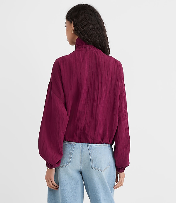 Ruffle Collar Bomber Jacket