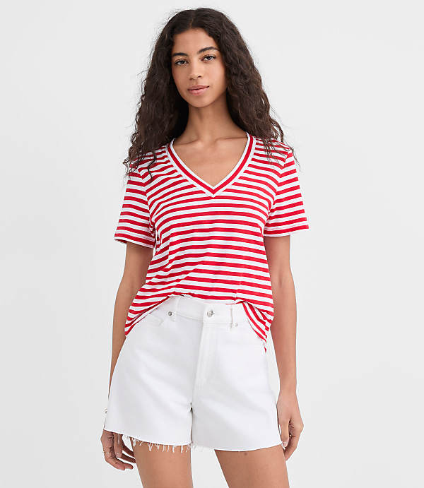 Striped Everyday V-Neck Tee