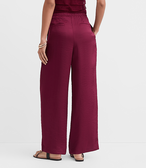 Petite Sawyer Pull On Pants in Satin