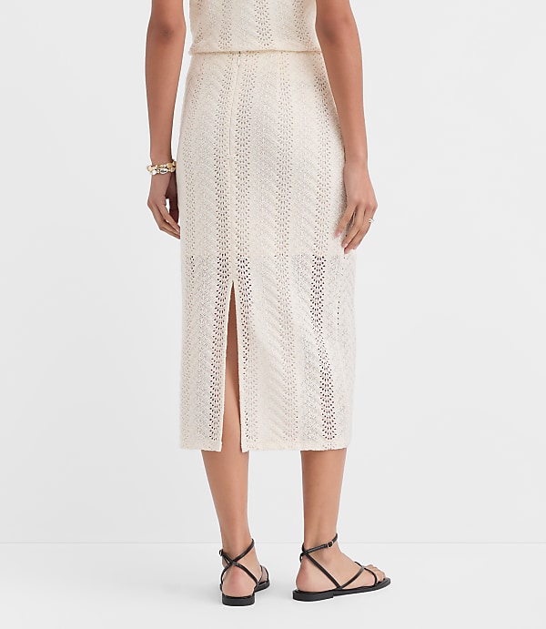 Petite Crochet Column Midi Skirt