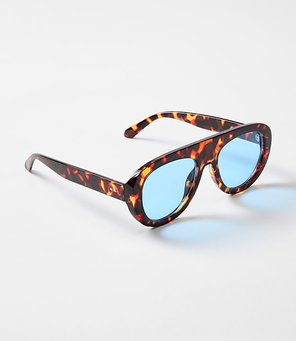 Tortoiseshell Print Shield Sunglasses