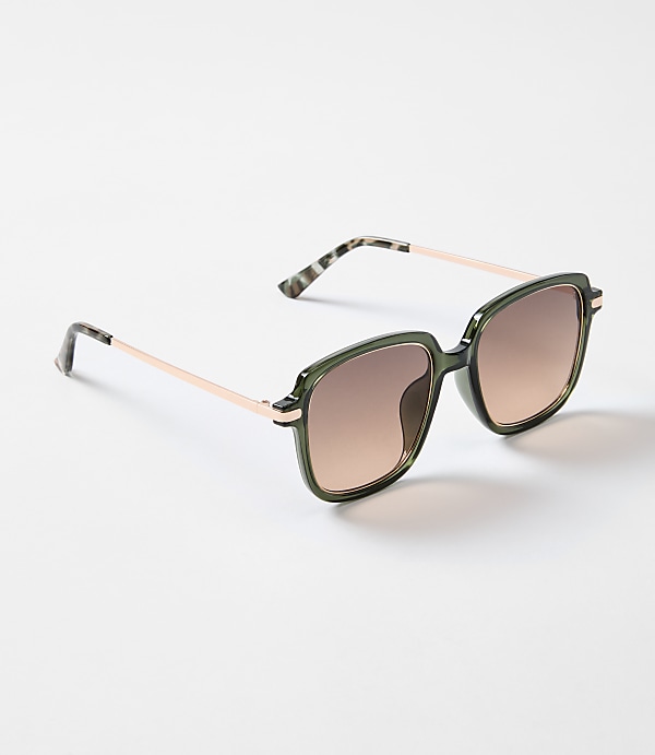Metal Rim Square Sunglasses