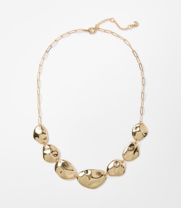 Molded Metal Circle Statement Necklace