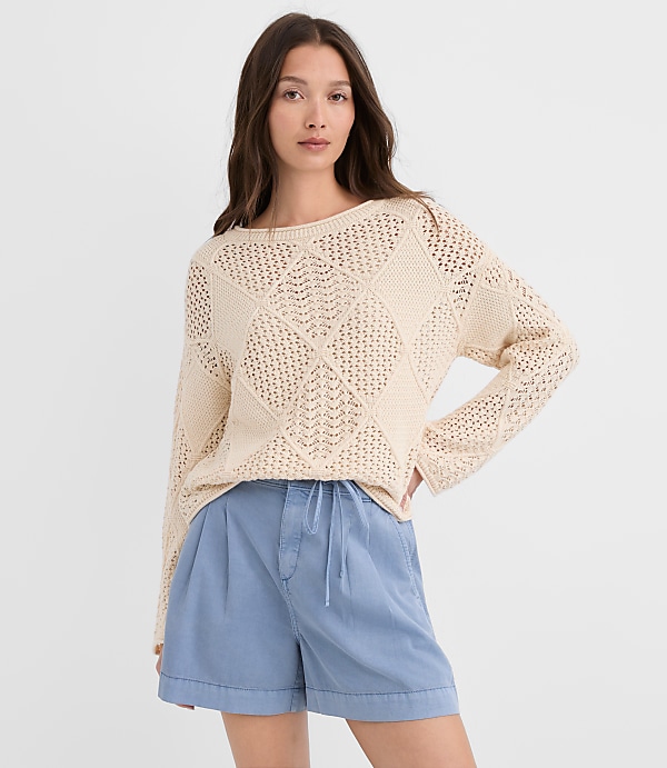 Patchwork Pointelle Sweater