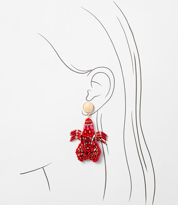 Lobster Beaded Statement Earrings