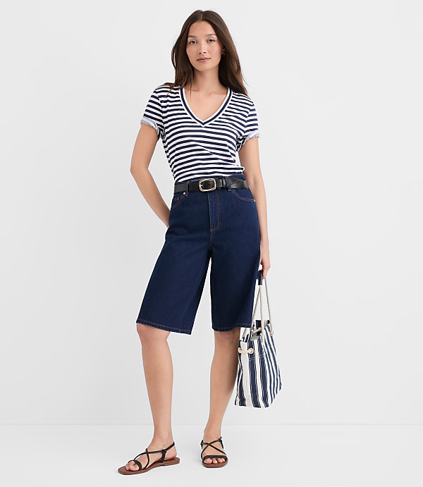 Striped Everyday V-Neck Tee