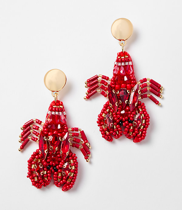 Lobster Beaded Statement Earrings
