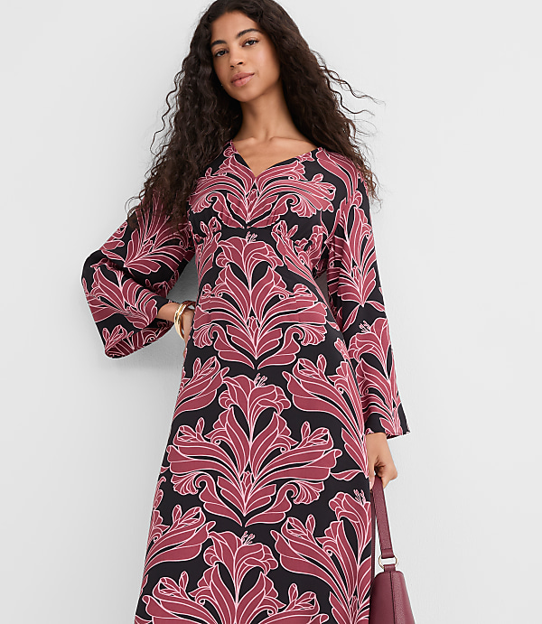 Petite Floral Caftan Midi Dress