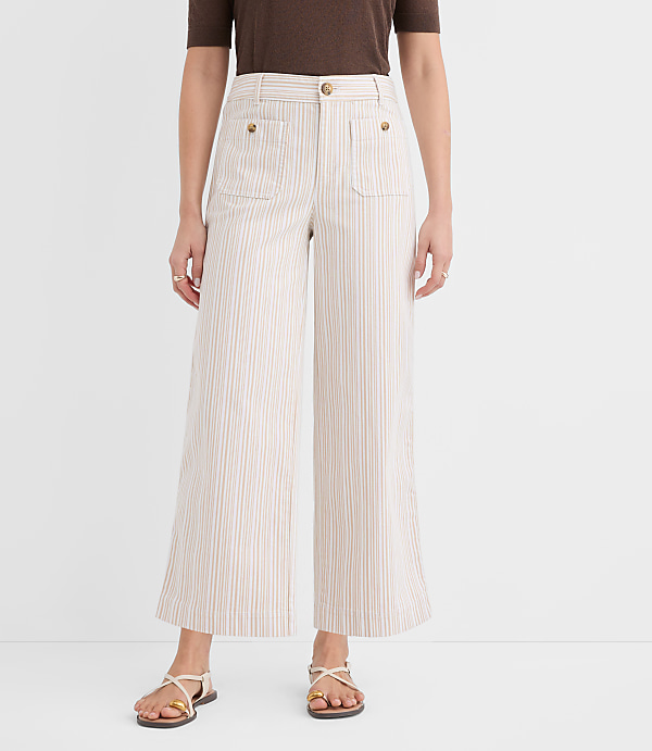 Palmer Wide Leg Crop Pants in Stripe