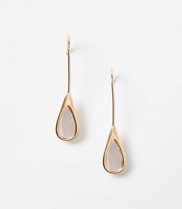 Mother Of Pearl Drop Pull Through Earrings