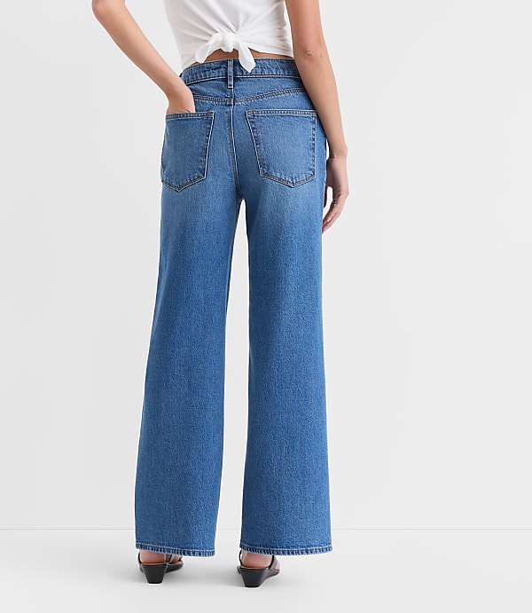 Rivete Curvy High Rise Wide Leg Jeans in Vintage Dark Wash