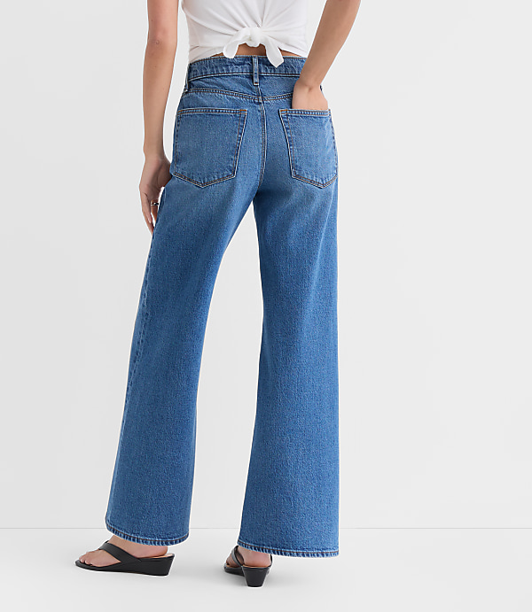 Rivete High Rise Wide Leg Jeans in Vintage Dark Wash