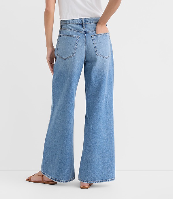 Rivete High Rise Relaxed Wide Leg Jeans in Light Wash