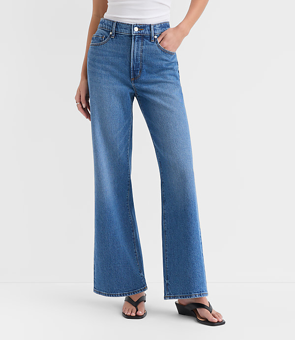 Rivete High Rise Wide Leg Jeans in Vintage Dark Wash