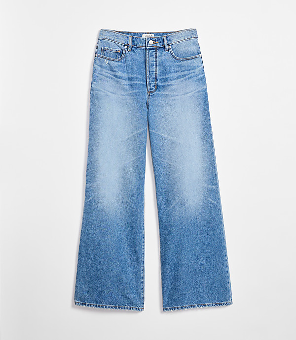 Rivete High Rise Relaxed Wide Leg Jeans in Light Wash