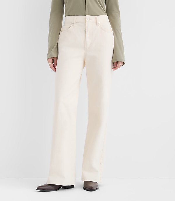 Rivete Tall High Rise Wide Leg Jeans in Ivory
