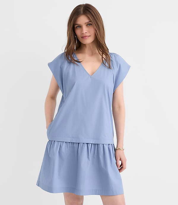 Poplin Flutter Mini Pocket Dress