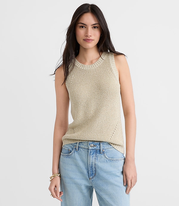 Shimmer Halter Sweater Tank Top