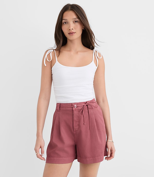 Tie Strap Ruched Tank Top