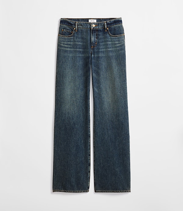Rivete Low Rise Wide Leg Jeans in Lune Wash
