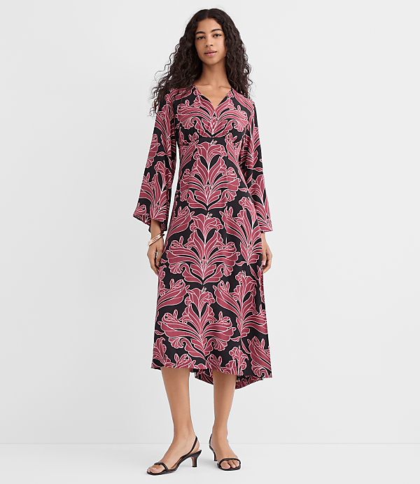 Petite Floral Caftan Midi Dress
