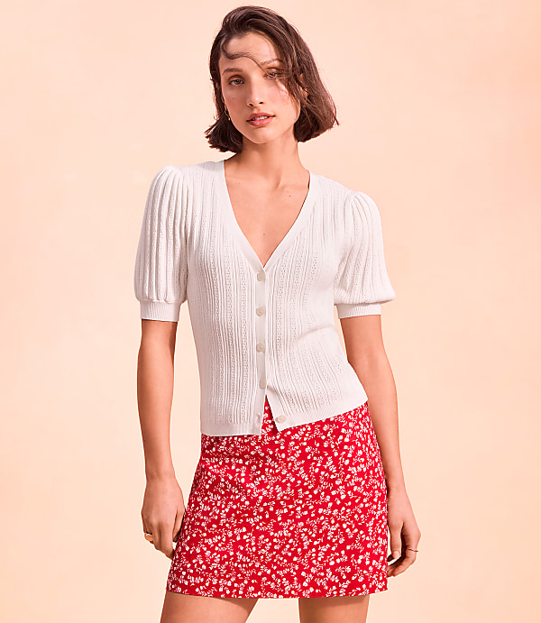 Floral Linen Cotton Modern Mini Skort