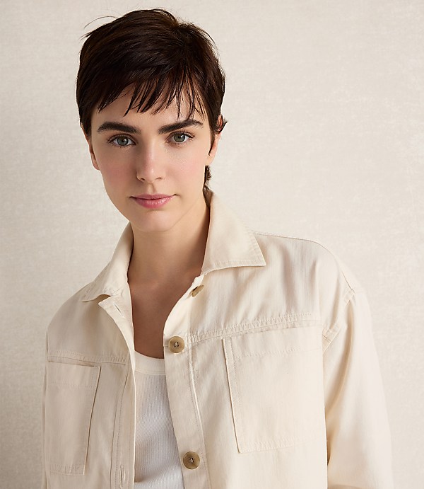 Haven Well Within Cotton Ecru Denim Boxy Jacket