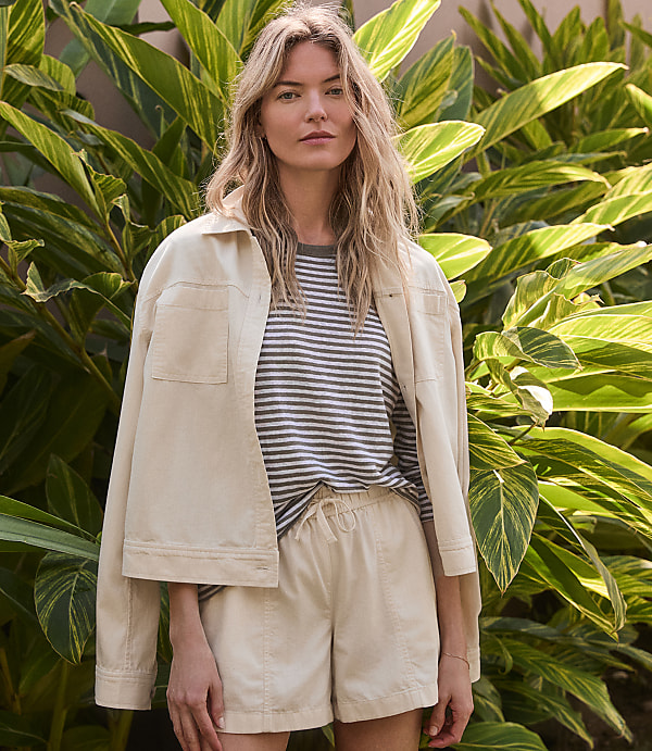 Haven Well Within Cotton Ecru Denim Boxy Jacket