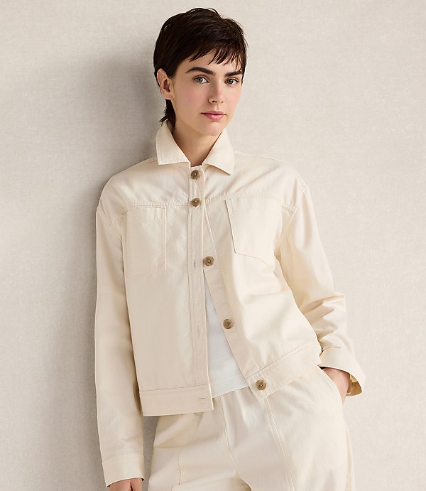 Haven Well Within Cotton Ecru Denim Boxy Jacket