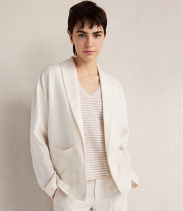 Haven Well Within Linen Stripe V-Neck Top