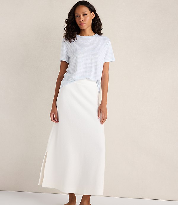 Haven Well Within Cotton Blend Textured Midi Skirt