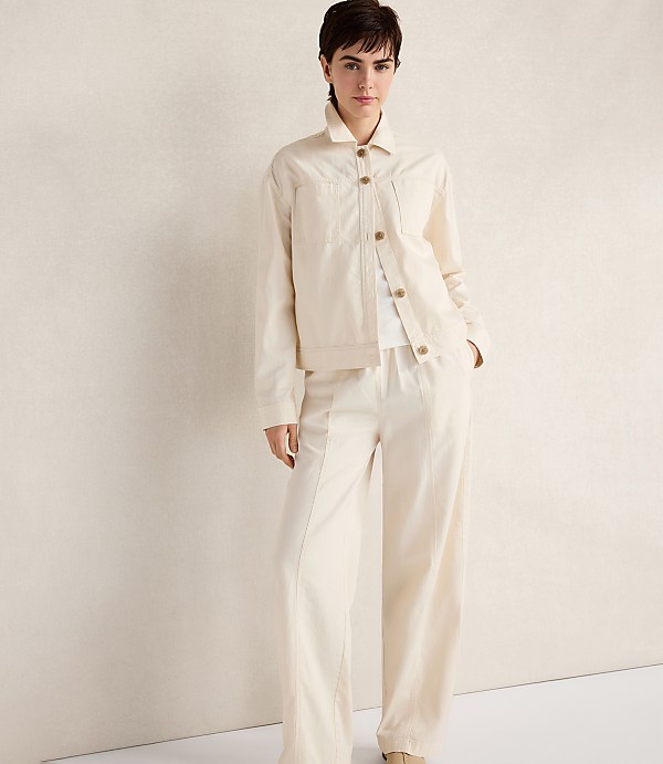 Haven Well Within Cotton Ecru Denim Barrel Leg Pants