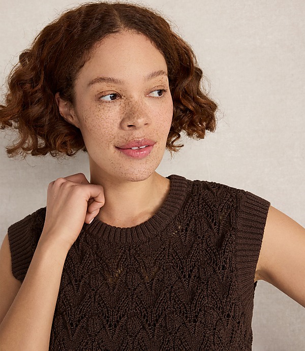 Haven Well Within Organic Cotton Chain Pointelle Sweater Vest