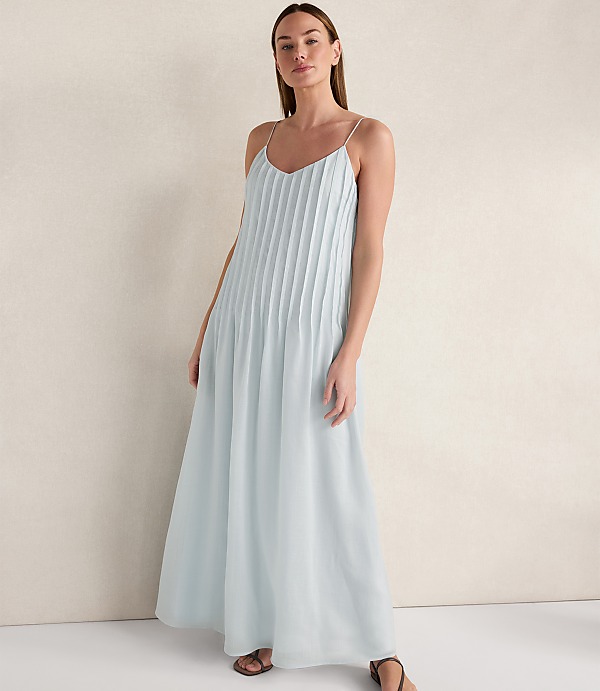 Haven Well Within Ramie Blend Pintuck Maxi Dress