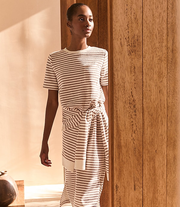 Haven Well Within Cotton Blend Textured T-Shirt Dress